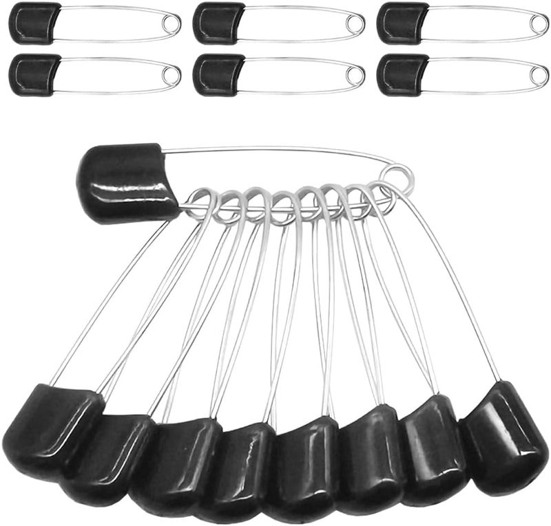 Yosawa 50Pcs 2.2" Plastic Head Safety Nappy Pins(Black) - Image 1